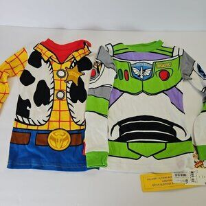 Disney Pixar Toy Story Size 3T Woody & Buzz Lightyear Pajama Shirts Costume